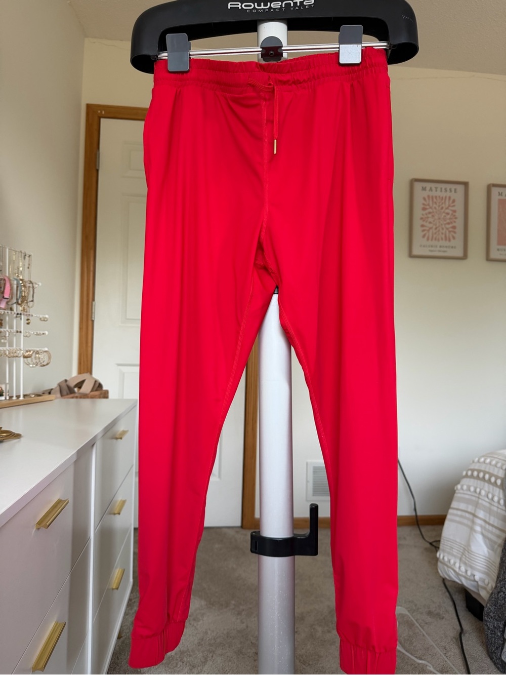 Bright Red Drawstring Joggers